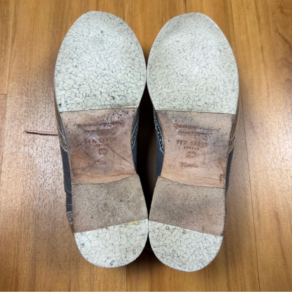 Ted Baker London Silver Metallic Brogue Oxford Shoes Women Size US8/EUR39 - Picture 7 of 13